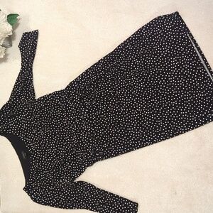 Ann Taylor Knit Ruched Waist Dress Polka Dot 2